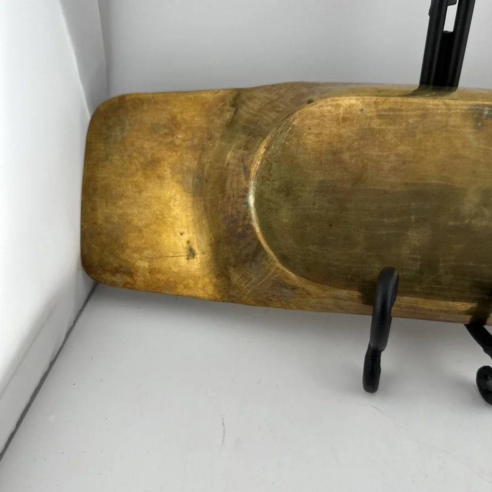 Vintage Solid Brass Long Decorative Serving Tray 14.5